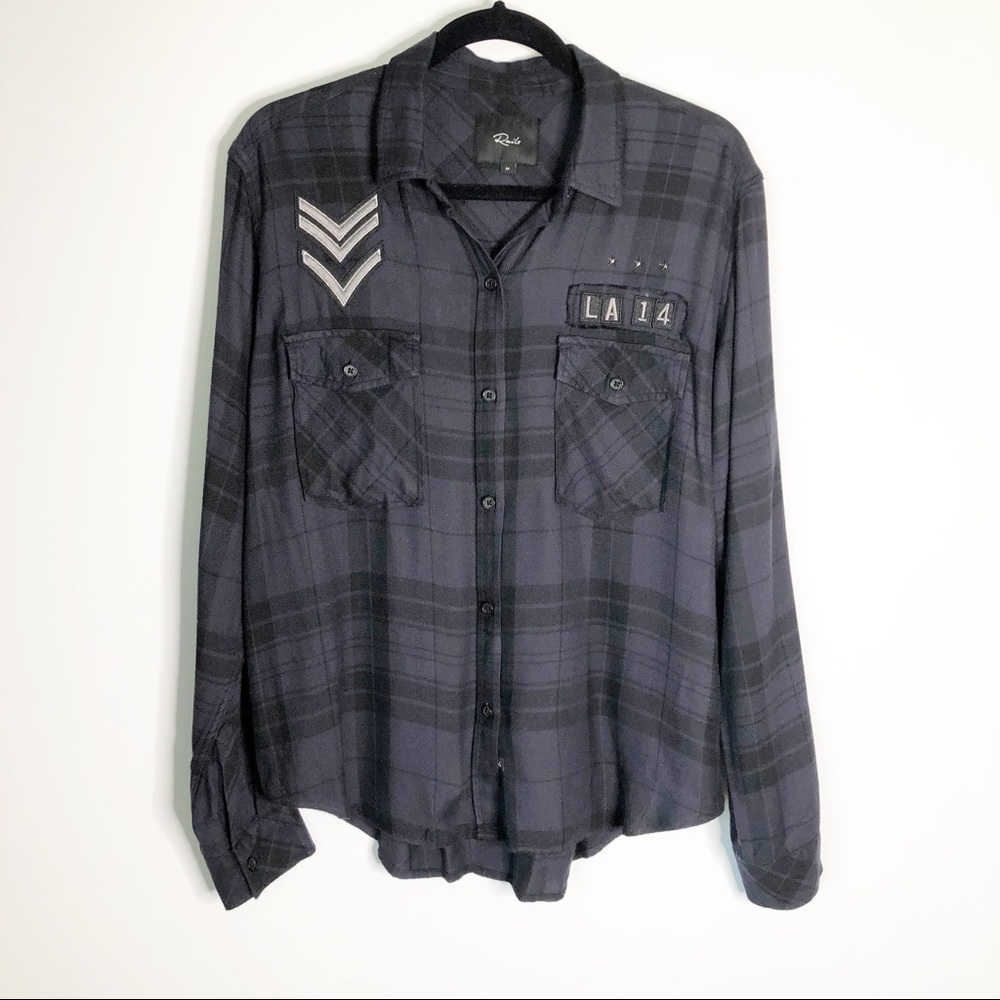 Rails Banks Military LA 14 Long Sleeve Flannel M